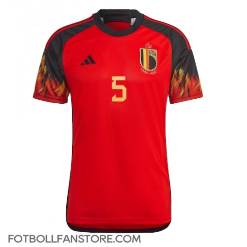 Belgien Jan Vertonghen #5 Hemma matchtröja VM 2022 Kortärmad Billigt